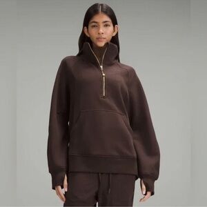 Lululemon espresso Half-Zip scuba funnel neck  Pullover